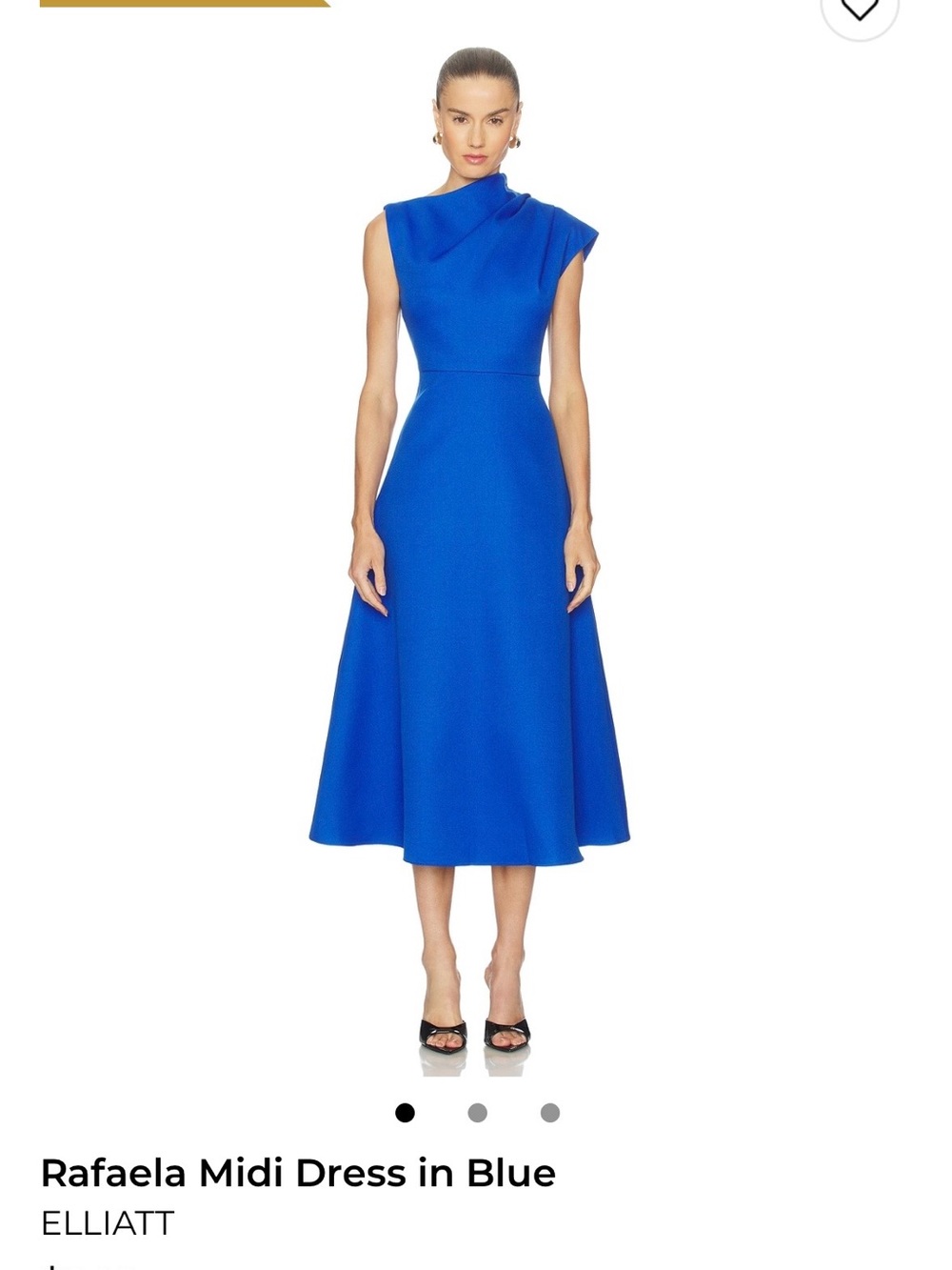 Elliatt Sculpted-Neck Midi Dress in Cobalt Blue